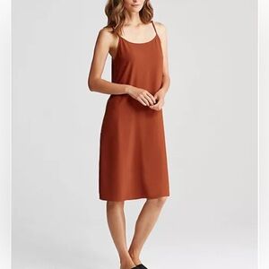 Eileen Fisher Tencel Crepe Camisole Slip Dress Women Color Paprika Preppy